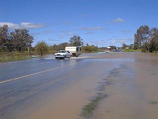 Flooded road near Moree